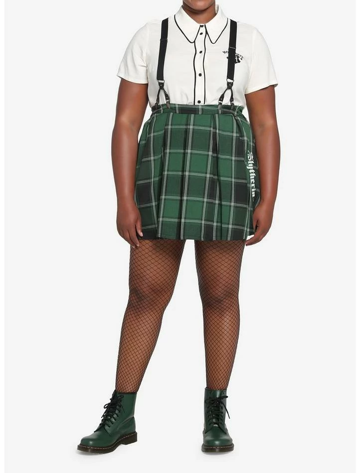 Deals ๐ Harry Potter Slytherin Pleated Suspender ๐ Skirt Plus Size ๐ - Image 3