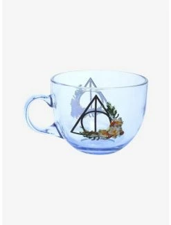 Budget 👍 Harry Potter Deathly Hallows Floral Glass Mug ❤️