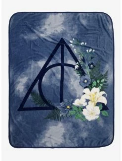 Best Pirce 🧨 Harry Potter Deathly Hallows Floral Throw Blanket 😍