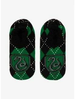 Budget 👍 Harry Potter Slytherin Argyle Cozy Slippers 🎉