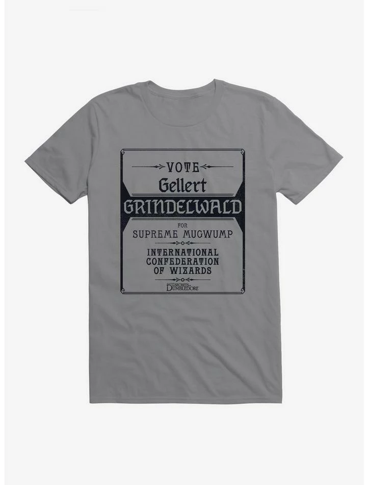 Discount ❤️ Fantastic Beasts: The Secrets Of Dumbledore Vote Gellert Grindelwald T-Shirt 🥰 - Image 2