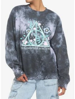 Wholesale 🔔 Harry Potter Deathly Hallows Floral Tie-Dye 👧 Girls Sweatshirt ⌛