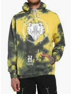 Flash Sale 🔔 Harry Potter Hufflepuff House Red Tie-Dye Hoodie ⌛