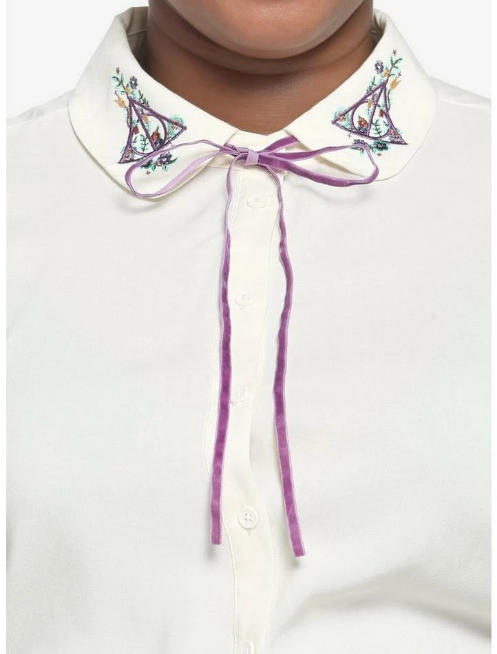 Cheap π Harry Potter Deathly Hallows Floral π§ Girls Woven Button-Up Plus Size β - Image 4