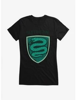 Top 10 🔥 Harry Potter Slytherin Modern Geometric Emblem 👧 Girls T-Shirt 🤩