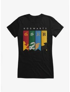 Budget ✨ Harry Potter Hogwarts School House Banners 👧 Girls T-Shirt 💯