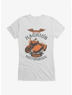 Hot Sale 🥰 Harry Potter Hagrid's Flying Motorbike Bronze Icon 👧 Girls T-Shirt 😉