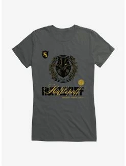 Best Sale ⌛ Harry Potter Hufflepuff Seal Motto 👧 Girls T-Shirt 👏