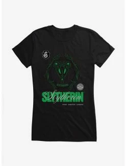 Best Pirce 🧨 Harry Potter Slytherin Seal Motto 👧 Girls T-Shirt 🔔