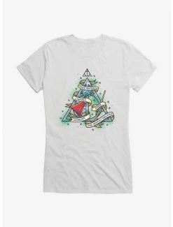 Deals ⌛ Harry Potter Deathly Hallows Tattoo Graphic 👧 Girls T-Shirt 🌟