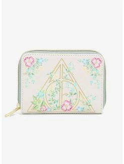 Buy ๐ Loungefly Harry Potter Deathly Hallows Floral Mini Zipper Wallet ๐