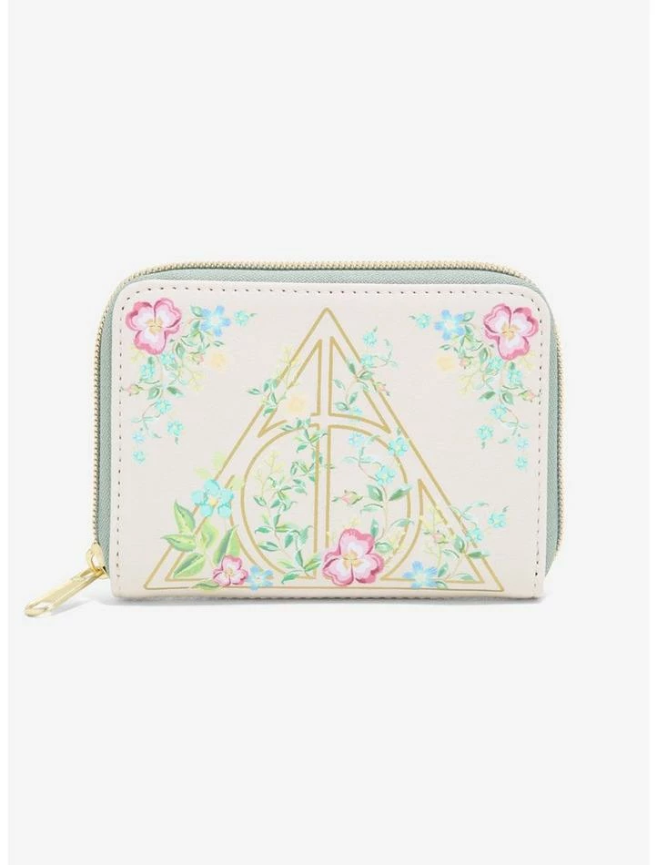 Buy ๐ Loungefly Harry Potter Deathly Hallows Floral Mini Zipper Wallet ๐