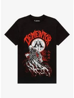 Cheap 🎁 Harry Potter Dementor Metal Font T-Shirt ⭐