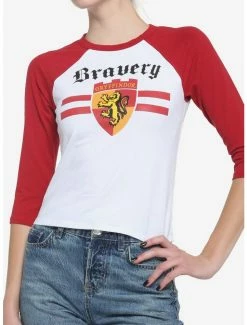Deals 😉 Harry Potter Gryffindor Varsity 👧 Girls Raglan Crop T-Shirt 👍