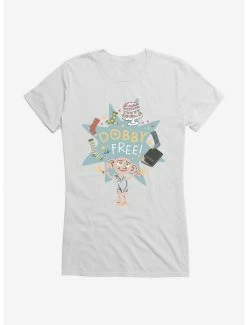 Budget 🔔 Harry Potter Dobby Is Free 👧 Girls T-Shirt 💯
