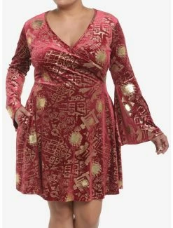 Brand new 🎁 Harry Potter Marauder's Map Velvet 👗 Dress Plus Size 😀