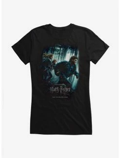 Cheap 👍 Harry Potter Deathly Hallows Part 1 Movie Poster 👧 Girls T-Shirt ✔️