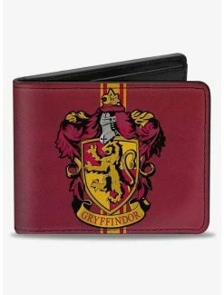 Top 10 👏 Harry Potter Gryffindor Crest Vertical Stripe Burgundy Bifold Wallet 👍