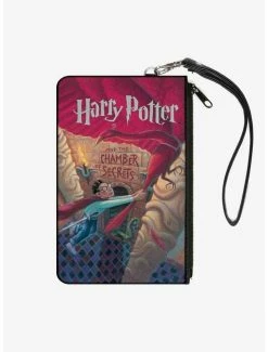 Best Pirce ✨ Harry Potter and The Chamber of Secrets Book Cover Drawing Canvas Zip Clutch Wallet 🥰