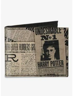 Cheapest โ Harry Potter Newspaper Headlines Undesirable No 1 Canvas Bifold Wallet ๐