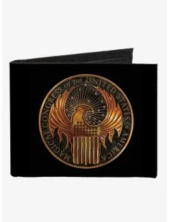Budget 🔔 Fantastic Beasts MACUSA Seal Canvas Bifold Wallet ❤️