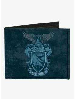 Hot Sale 👍 Harry Potter Ravenclaw Eagle Crest Learning Wit Wisdom Banner Canvas Bifold Wallet 🥰