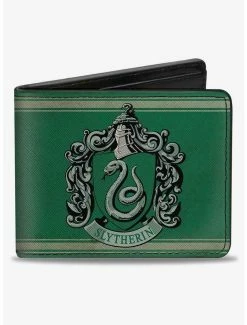 Flash Sale ๐ Harry Potter SlyTherin Crest Stripe Weathered Bifold Wallet ๐