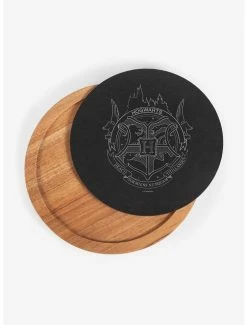 Budget ⭐ Harry Potter Hogwarts Insignia Acacia And Slate Serving Board With Cheese Tools 🔔