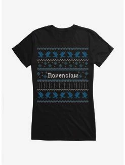 Budget 🎁 Harry Potter Ravenclaw Ugly 🎅 Christmas Pattern 👧 Girls T-Shirt ⭐