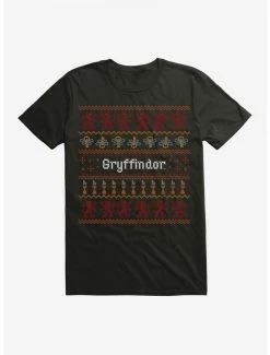Hot Sale ⌛ Harry Potter Gryffindor Ugly 🎅 Christmas Pattern T-Shirt 🔥