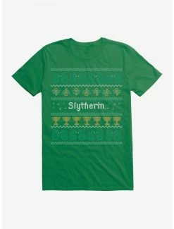 Outlet 🛒 Harry Potter Slytherin Ugly 🎅 Christmas Pattern T-Shirt 🥰